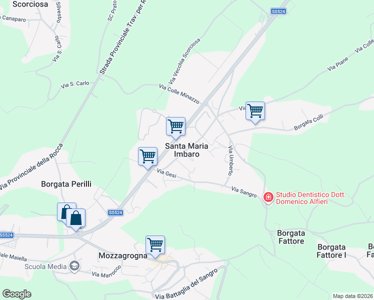 map of restaurants, bars, coffee shops, grocery stores, and more near in Province of Chieti