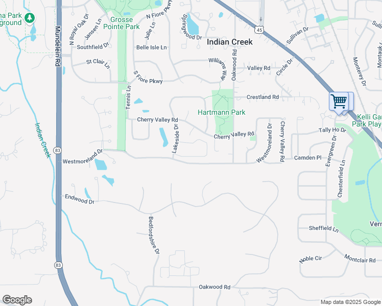 map of restaurants, bars, coffee shops, grocery stores, and more near 750 Court of Birch in Vernon Hills