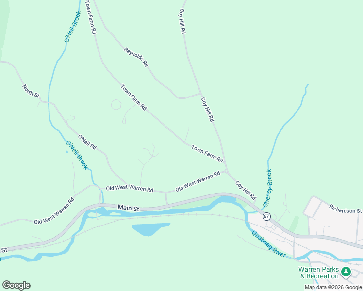 map of restaurants, bars, coffee shops, grocery stores, and more near 118 Town Farm Road in Warren