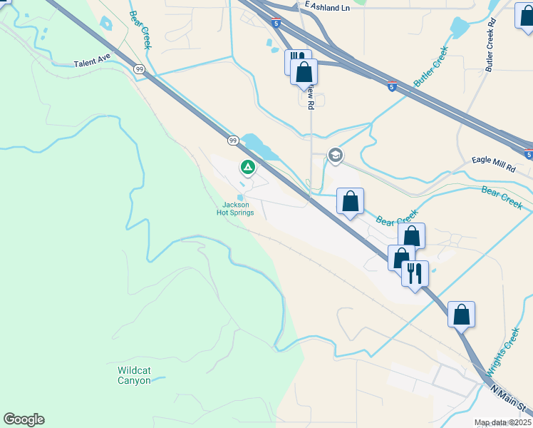 map of restaurants, bars, coffee shops, grocery stores, and more near 1609 West Jackson Road in Ashland