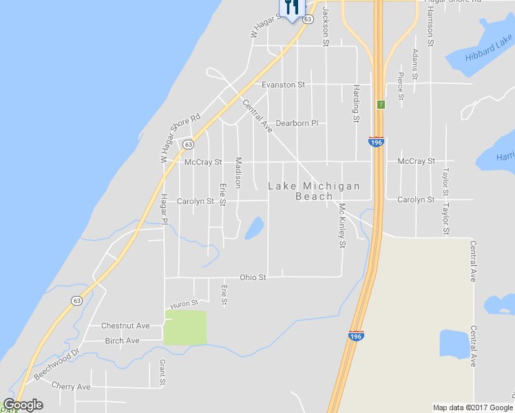 map of restaurants, bars, coffee shops, grocery stores, and more near 5981 Monroe Street in Coloma