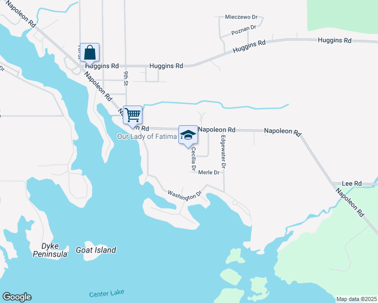 map of restaurants, bars, coffee shops, grocery stores, and more near 911 Napoleon Road in Michigan Center