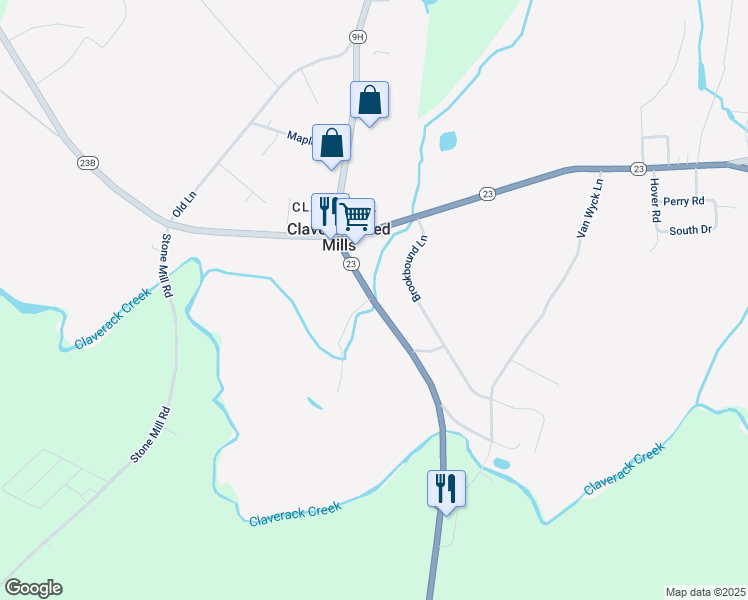 map of restaurants, bars, coffee shops, grocery stores, and more near 562 New York 23 in Hudson