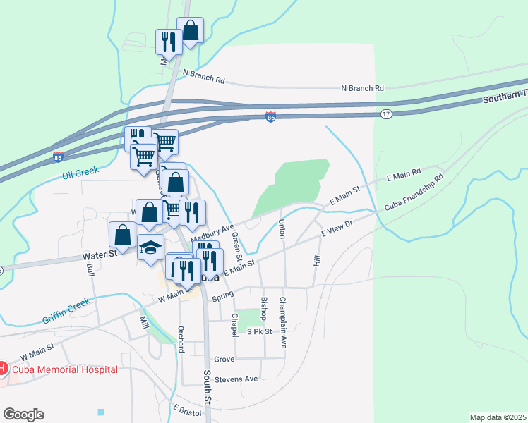 map of restaurants, bars, coffee shops, grocery stores, and more near 34 Medbury Avenue in Cuba
