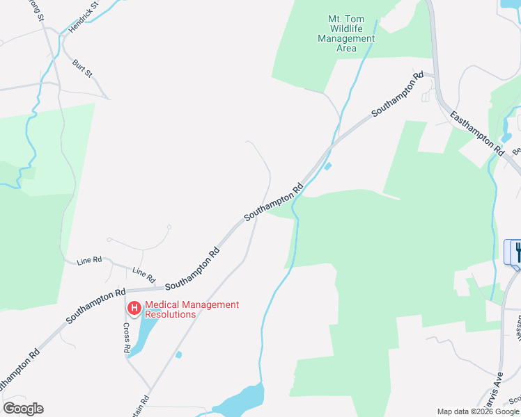 map of restaurants, bars, coffee shops, grocery stores, and more near 147 Southampton Road in Holyoke