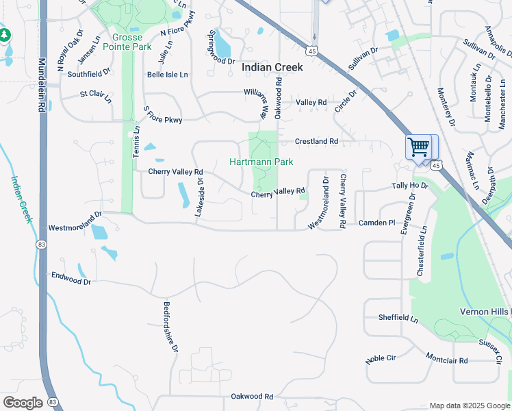 map of restaurants, bars, coffee shops, grocery stores, and more near 313 Richard Court in Vernon Hills