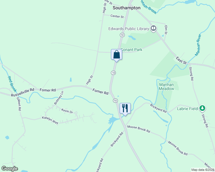 map of restaurants, bars, coffee shops, grocery stores, and more near 6 Fomer Road in Southampton