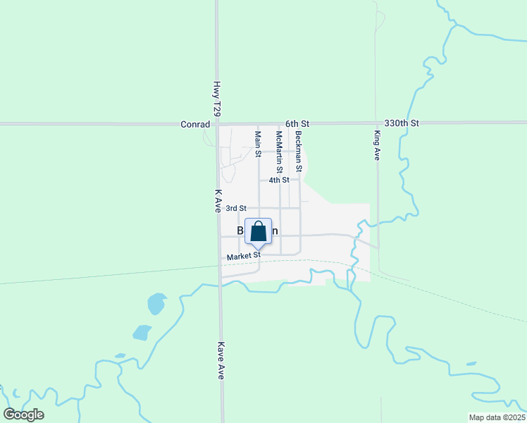map of restaurants, bars, coffee shops, grocery stores, and more near 234 Main Street in Beaman