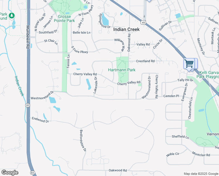 map of restaurants, bars, coffee shops, grocery stores, and more near 725 Court of Spruce in Vernon Hills
