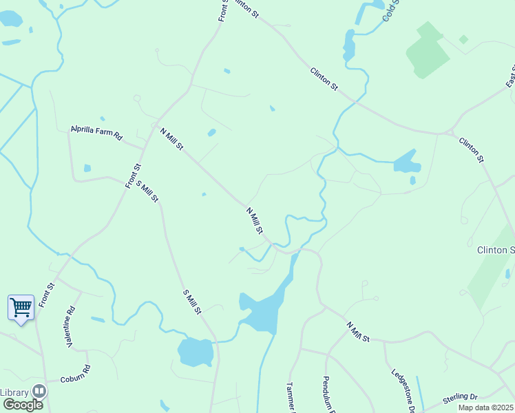 map of restaurants, bars, coffee shops, grocery stores, and more near 17 North Mill Street in Hopkinton