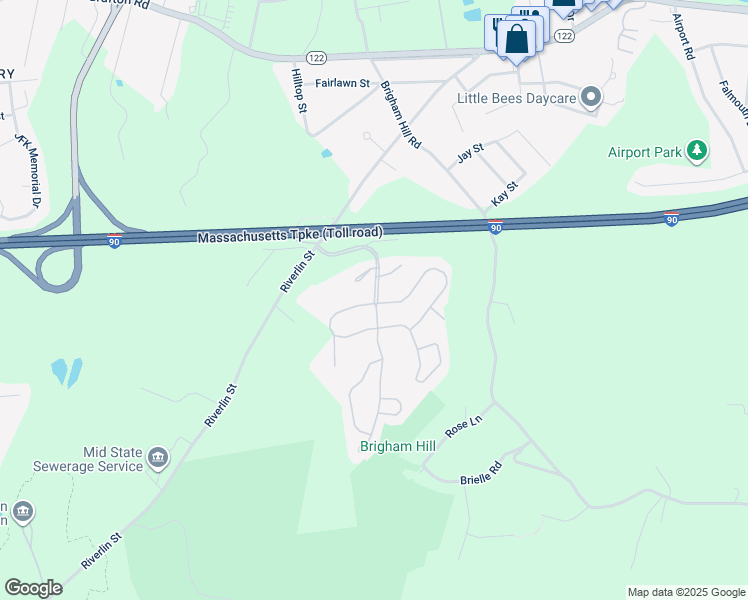map of restaurants, bars, coffee shops, grocery stores, and more near 5 Samuel Drive in Grafton