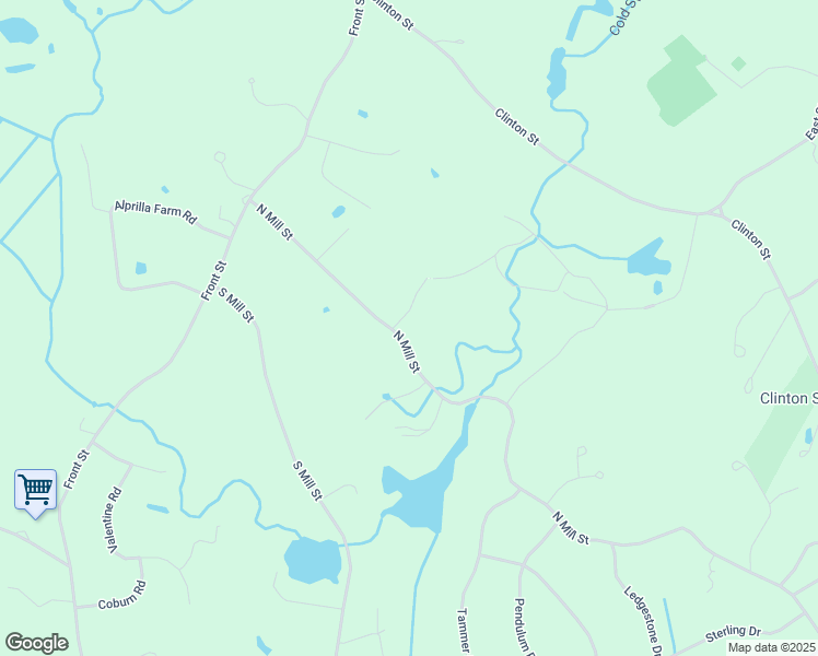 map of restaurants, bars, coffee shops, grocery stores, and more near 17 North Mill Street in Hopkinton