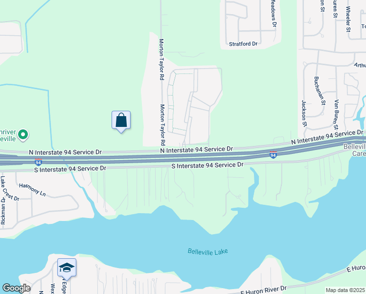 map of restaurants, bars, coffee shops, grocery stores, and more near 11223 Oak Lane in Belleville