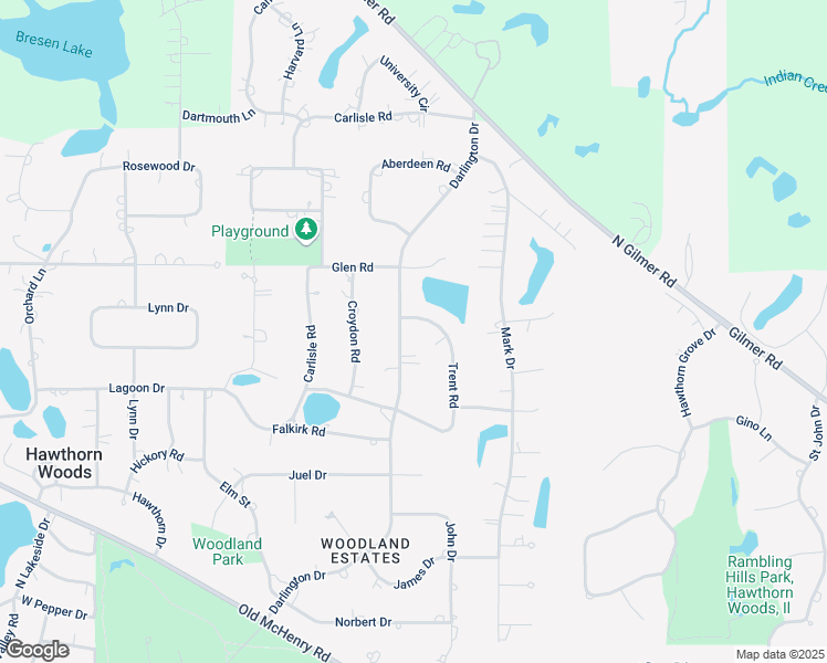 map of restaurants, bars, coffee shops, grocery stores, and more near 41 Darlington Drive in Hawthorn Woods