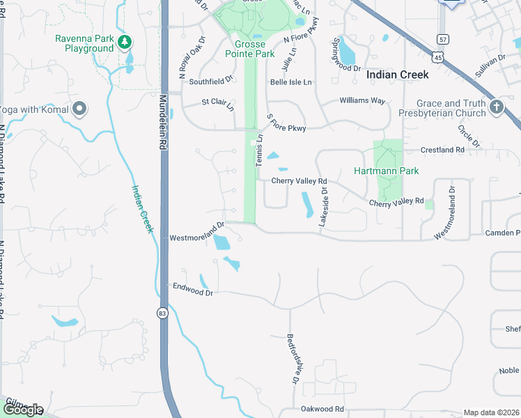 map of restaurants, bars, coffee shops, grocery stores, and more near 274 West Ct of Shorewood in Vernon Hills