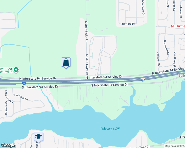 map of restaurants, bars, coffee shops, grocery stores, and more near 11223 Oak Lane in Belleville
