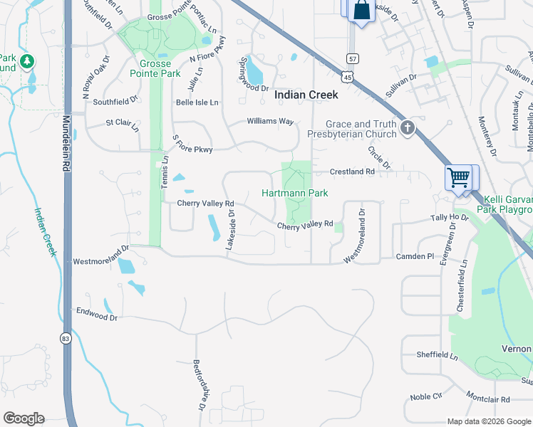 map of restaurants, bars, coffee shops, grocery stores, and more near 704 Cherry Valley Road in Vernon Hills