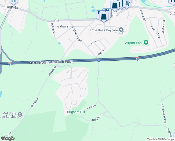 map of restaurants, bars, coffee shops, grocery stores, and more near 44 Samuel Drive in Grafton