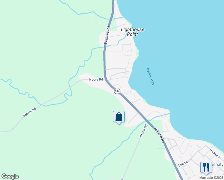 map of restaurants, bars, coffee shops, grocery stores, and more near 5096 New York 394 in Mayville