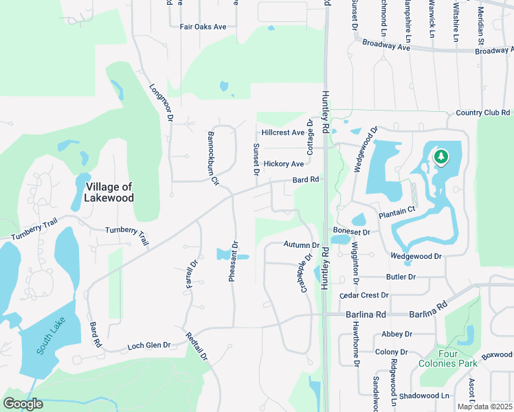 map of restaurants, bars, coffee shops, grocery stores, and more near 7404 Pheasant Drive in Village of Lakewood