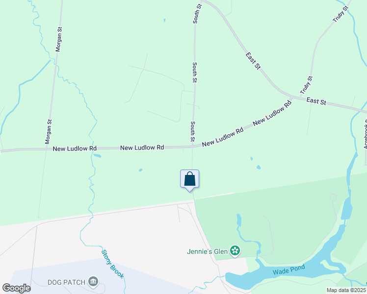 map of restaurants, bars, coffee shops, grocery stores, and more near 103 New Ludlow Road in Granby