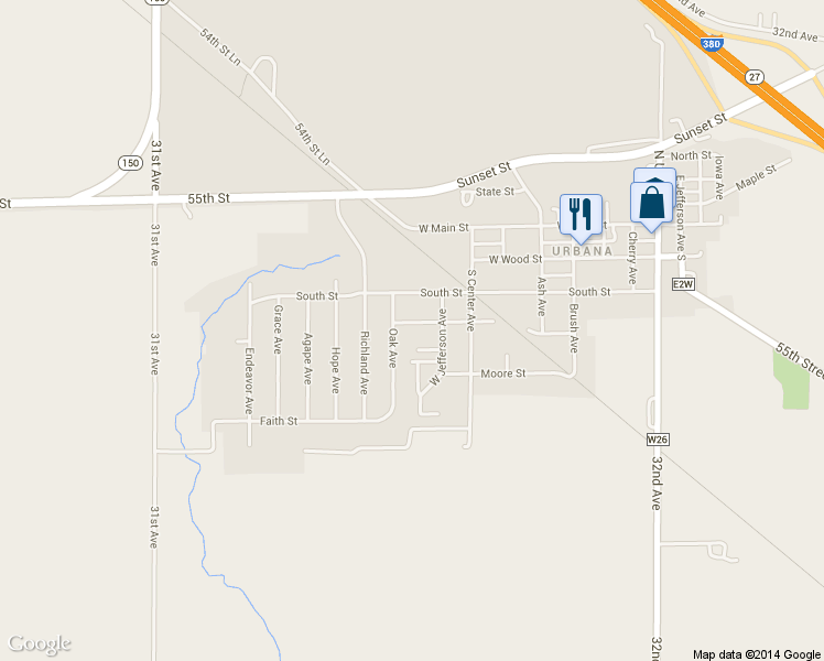 map of restaurants, bars, coffee shops, grocery stores, and more near 709 Burrell Street in Urbana