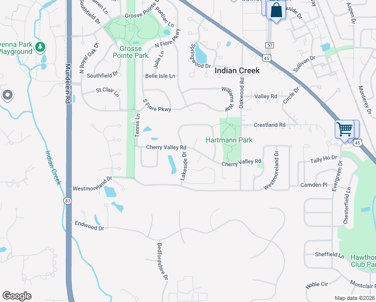 map of restaurants, bars, coffee shops, grocery stores, and more near 301 Lakeside Drive in Vernon Hills