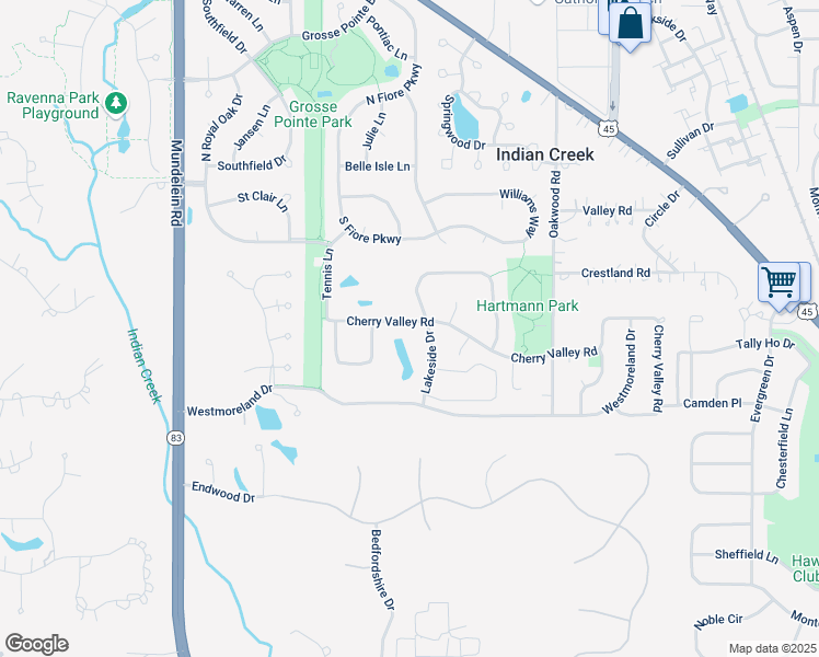 map of restaurants, bars, coffee shops, grocery stores, and more near 831 Cherry Valley Road in Vernon Hills