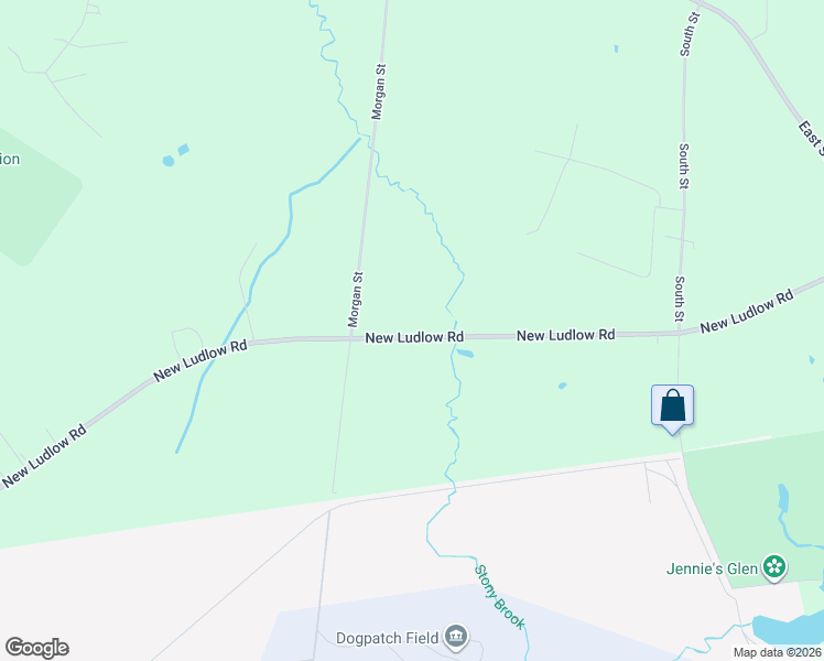 map of restaurants, bars, coffee shops, grocery stores, and more near 45 New Ludlow Road in Granby