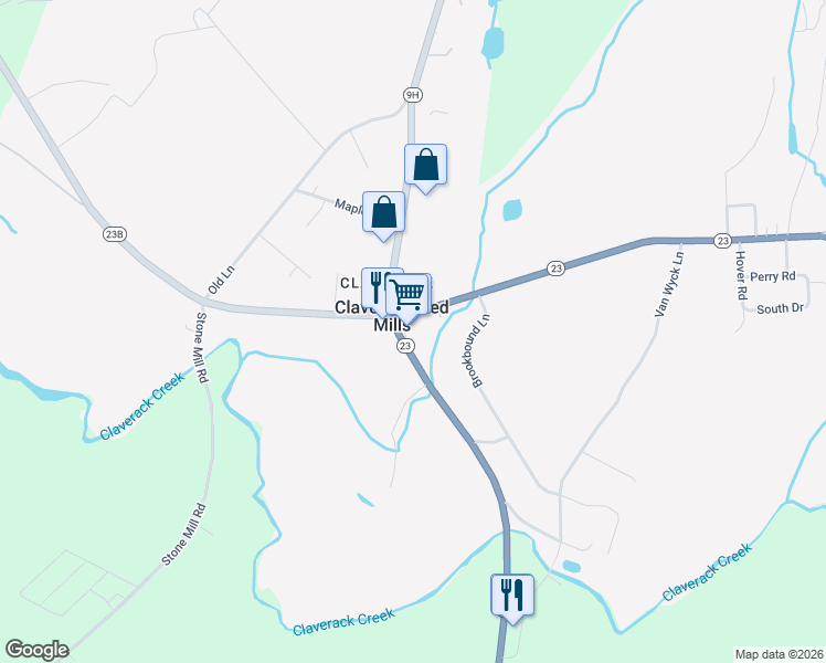 map of restaurants, bars, coffee shops, grocery stores, and more near 6 Park Street in Claverack-Red Mills