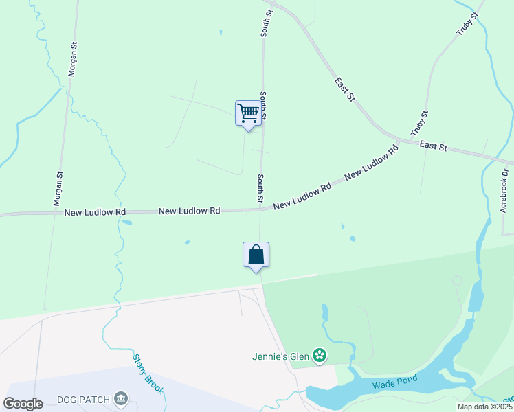 map of restaurants, bars, coffee shops, grocery stores, and more near 154 South Street in Granby
