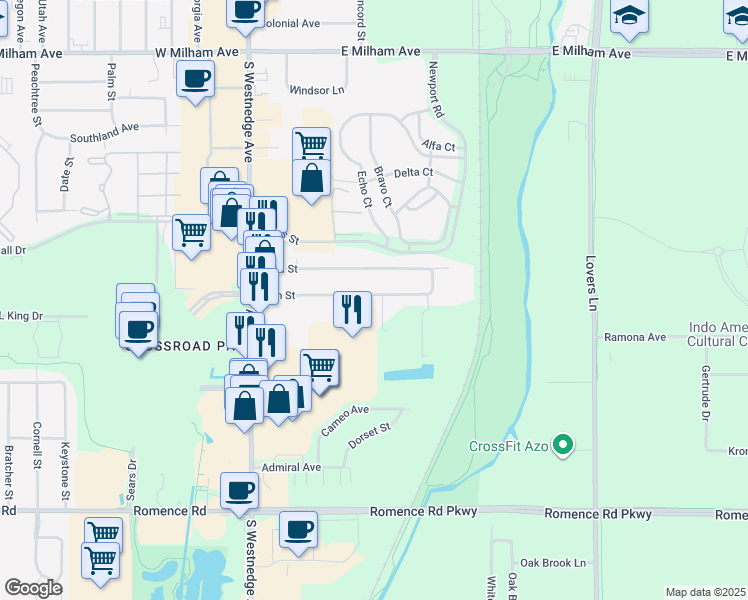 map of restaurants, bars, coffee shops, grocery stores, and more near 512 Ruth Street in Portage