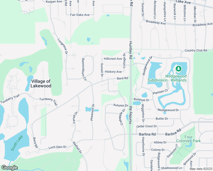map of restaurants, bars, coffee shops, grocery stores, and more near 1262 Walnut Glen Drive in Crystal Lake
