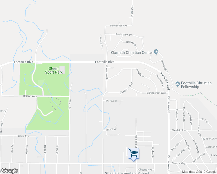 map of restaurants, bars, coffee shops, grocery stores, and more near 887 Homedale Road in Klamath Falls