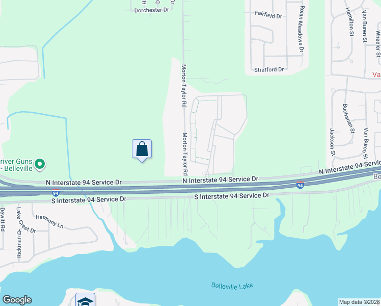 map of restaurants, bars, coffee shops, grocery stores, and more near 11086 Oak Lane in Van Buren Charter Township