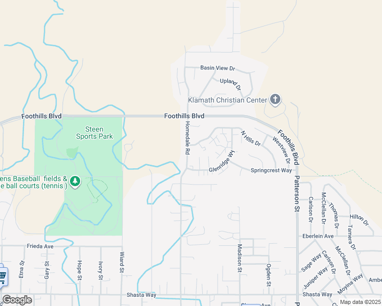 map of restaurants, bars, coffee shops, grocery stores, and more near 871 Homedale Road in Klamath Falls