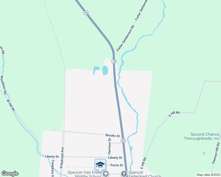 map of restaurants, bars, coffee shops, grocery stores, and more near 208 N Main St in Spencer