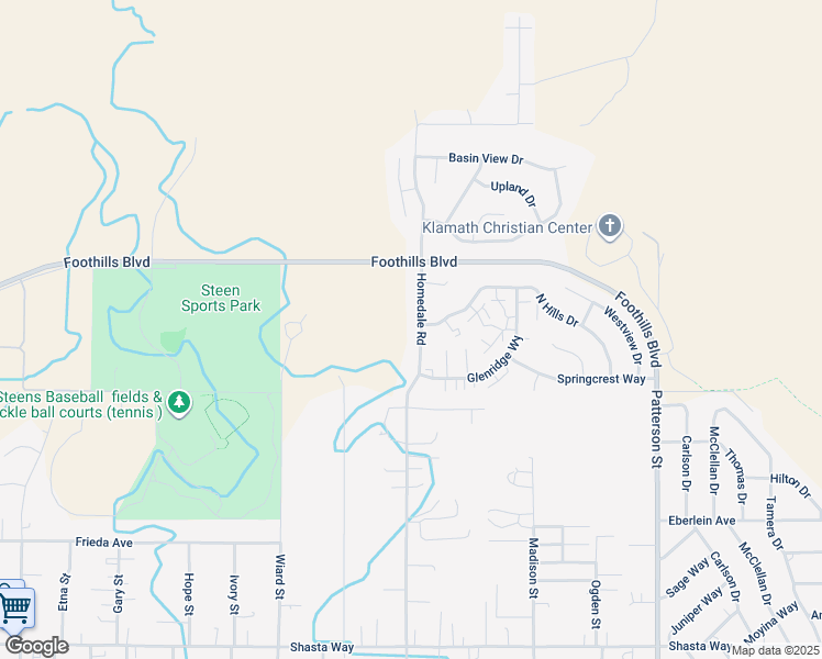 map of restaurants, bars, coffee shops, grocery stores, and more near 870 Homedale Road in Klamath Falls