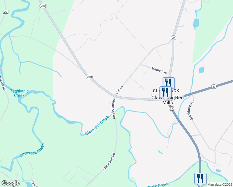 map of restaurants, bars, coffee shops, grocery stores, and more near 10 Old Ln in Claverack