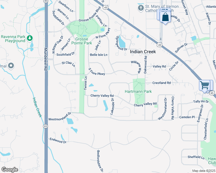 map of restaurants, bars, coffee shops, grocery stores, and more near 800 North Lakeside Drive in Vernon Hills