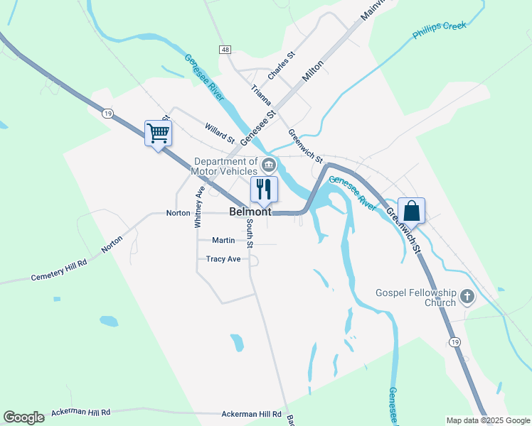 map of restaurants, bars, coffee shops, grocery stores, and more near 40-48 Schuyler Street in Belmont