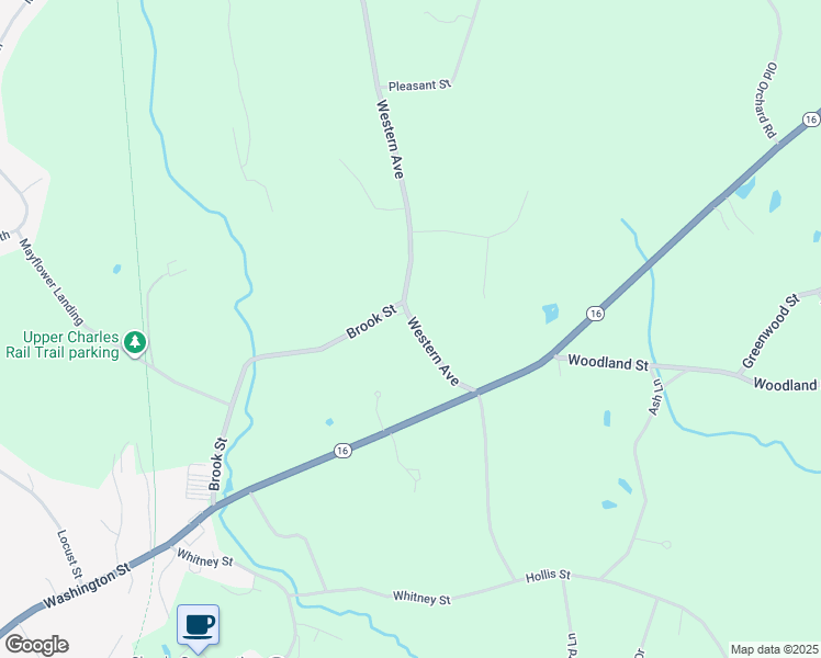 map of restaurants, bars, coffee shops, grocery stores, and more near 266 Western Avenue in Sherborn