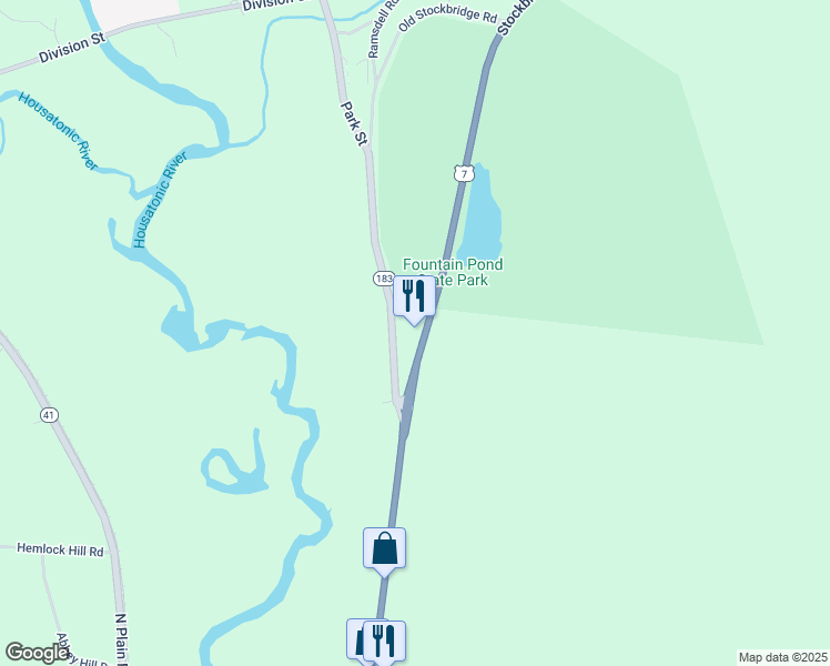 map of restaurants, bars, coffee shops, grocery stores, and more near 458-494 Stockbridge Road in Great Barrington