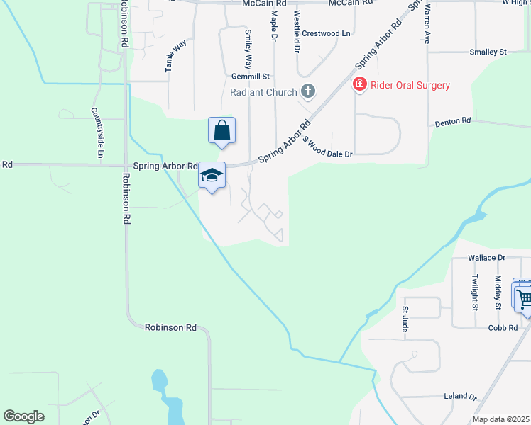 map of restaurants, bars, coffee shops, grocery stores, and more near 2042 Cascades Woods Drive in Jackson