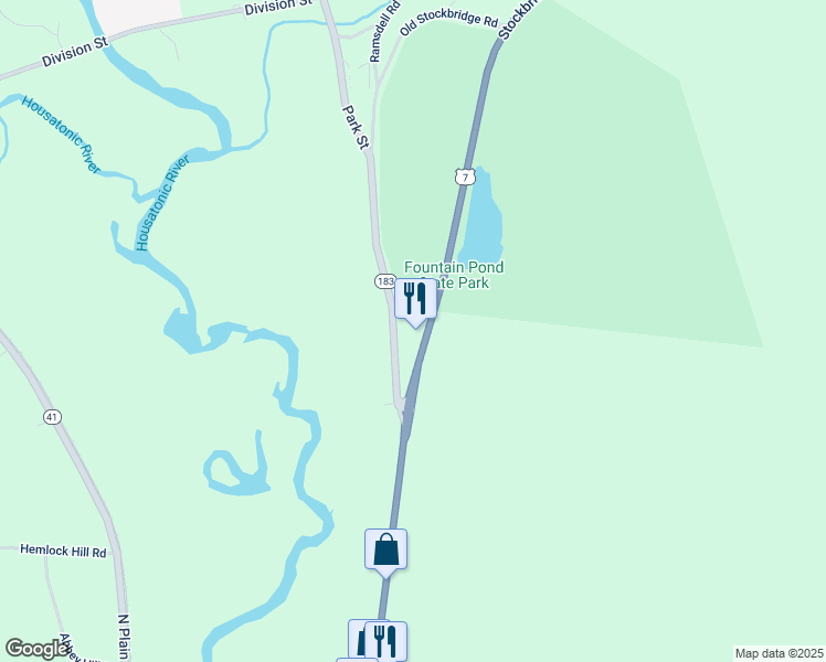 map of restaurants, bars, coffee shops, grocery stores, and more near 458-494 Stockbridge Road in Great Barrington