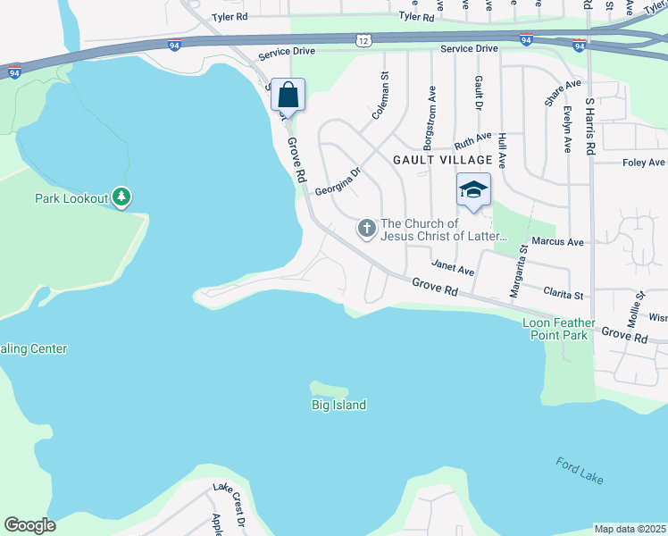 map of restaurants, bars, coffee shops, grocery stores, and more near 1665 Cliff's Landing in Ypsilanti