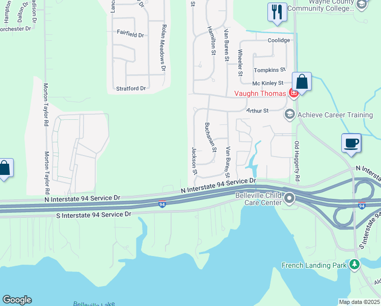 map of restaurants, bars, coffee shops, grocery stores, and more near 11000 Jackson Street in Belleville
