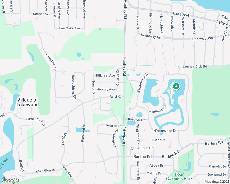 map of restaurants, bars, coffee shops, grocery stores, and more near 8701 Hickory Avenue in Crystal Lake