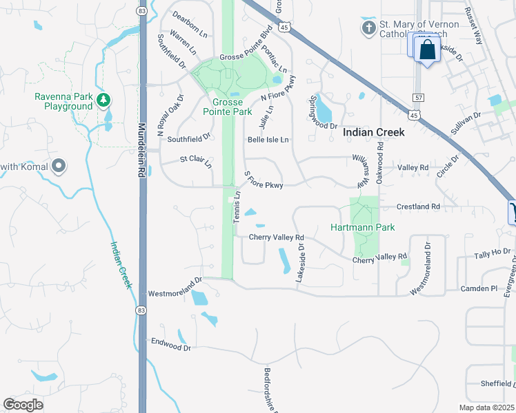 map of restaurants, bars, coffee shops, grocery stores, and more near 900 North Lakeside Drive in Vernon Hills