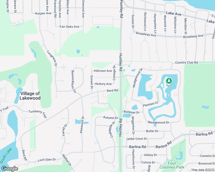 map of restaurants, bars, coffee shops, grocery stores, and more near 8701 Hickory Avenue in Crystal Lake
